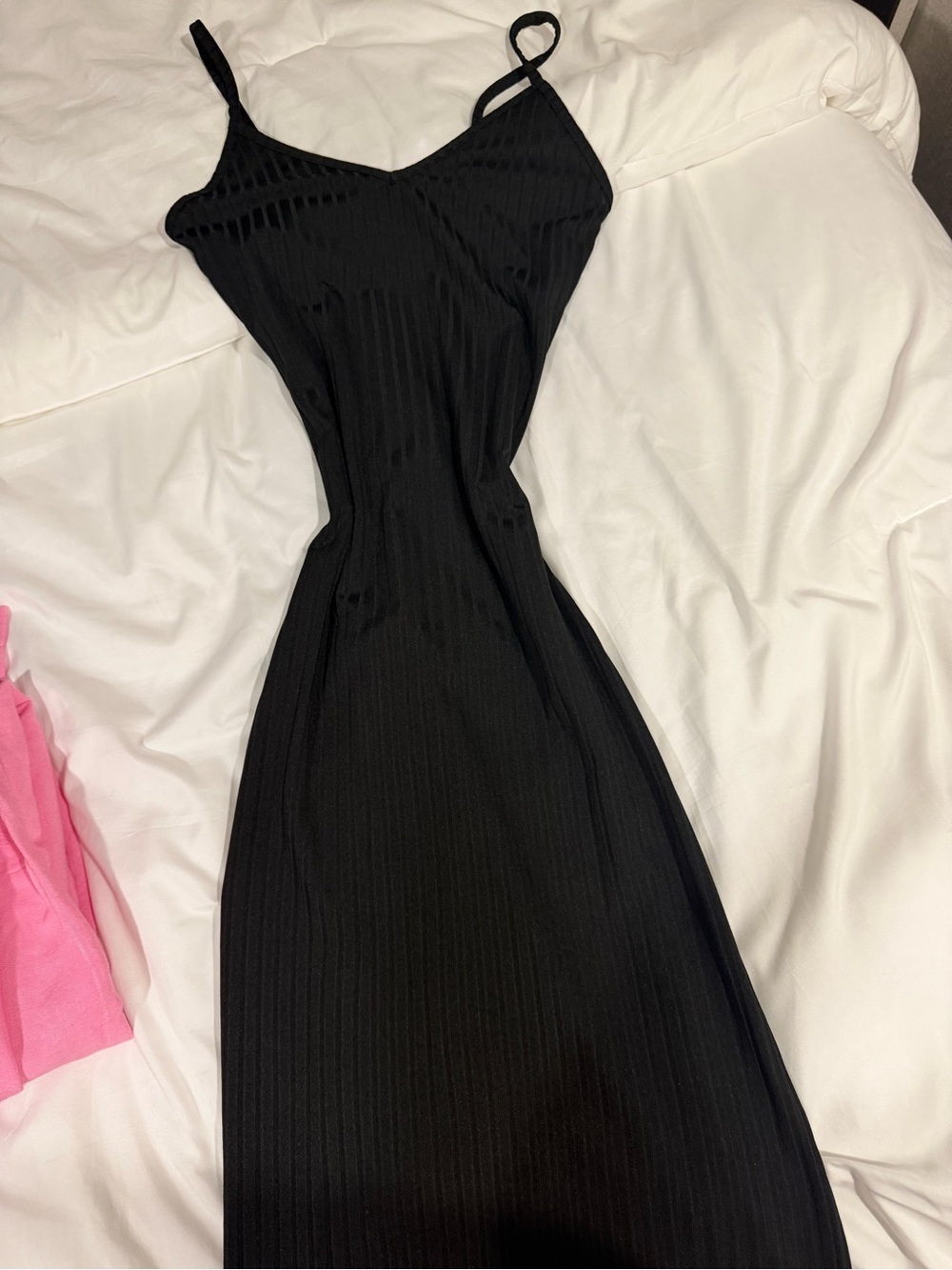 Women’s Black Ribbed midi dress